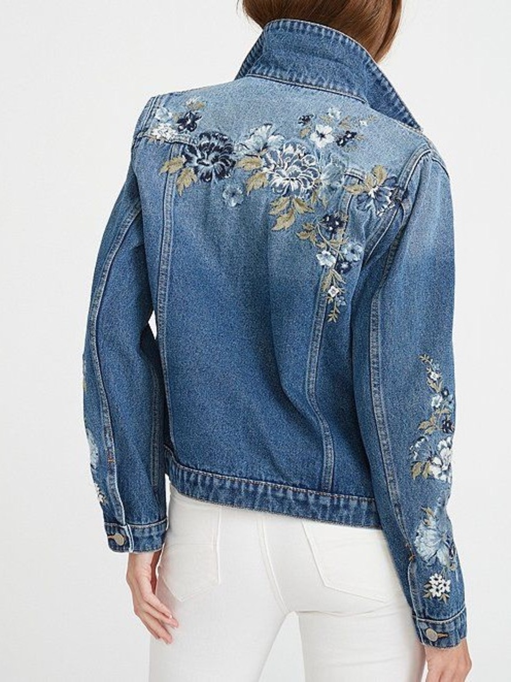 Driftwood X Bluebell Fleur Embroidered Denim Jacket - Picture 2 of 11